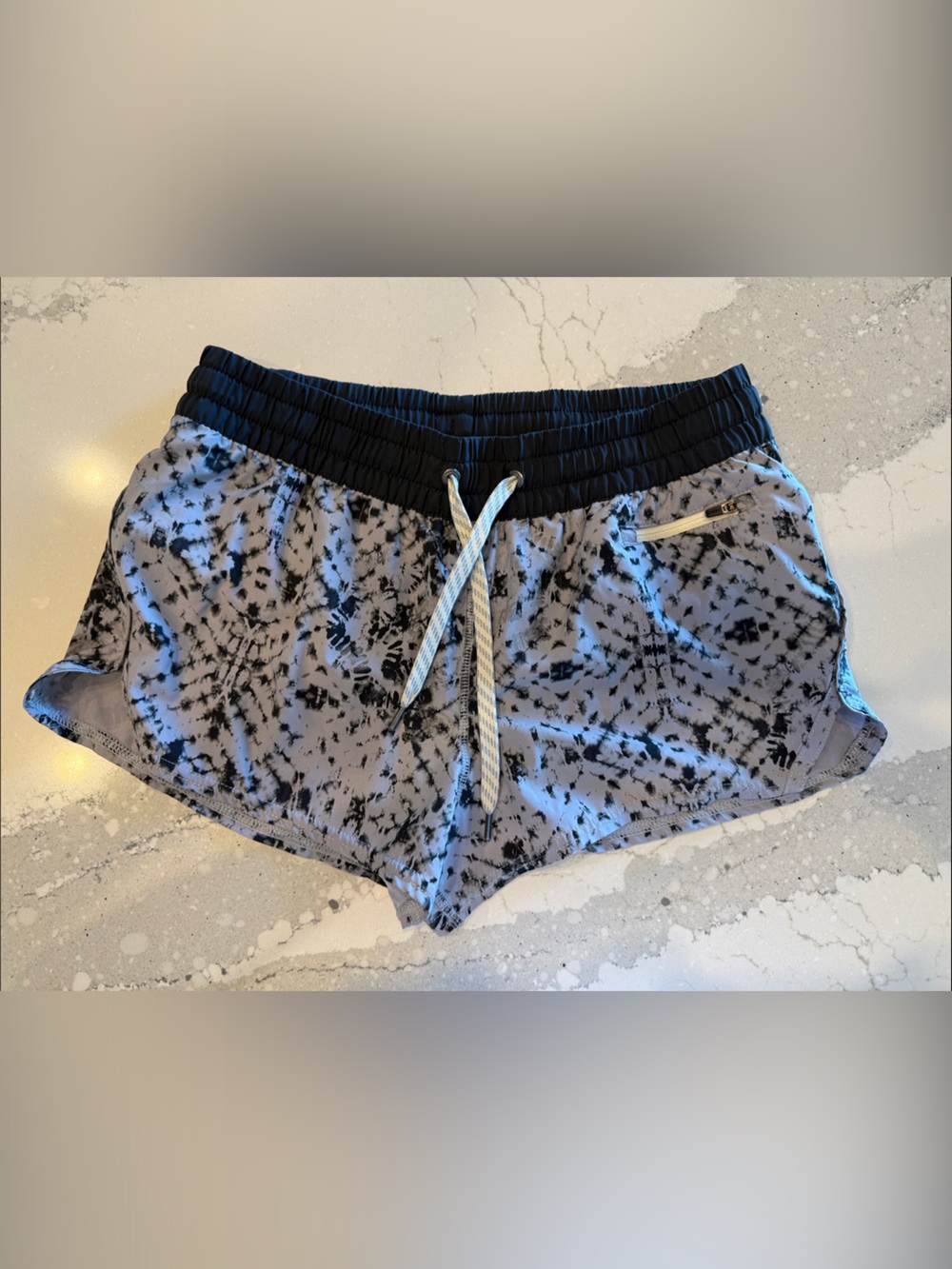 Vuori Black & Gray Tie-Dye Running Shorts